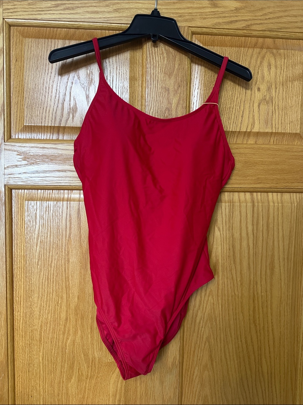 Quince Bright Red Scoop Neck One-Piece Swimsuit